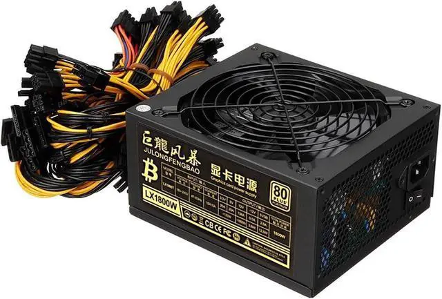 Main image of 1800W Mining Power Supply Miner Graphics Card for Mining 180~240V 80+ Platinum Certified ATX PSU 20+4pin