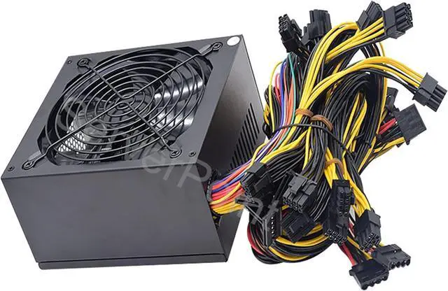 Alt view image 2 of 6 - AC 110V-220v ATX Pc 2000W Power Supply 8 Graphics Card Ethereum ETH BTC Mining Antminer PSU for US CA MX BR JP Voltage