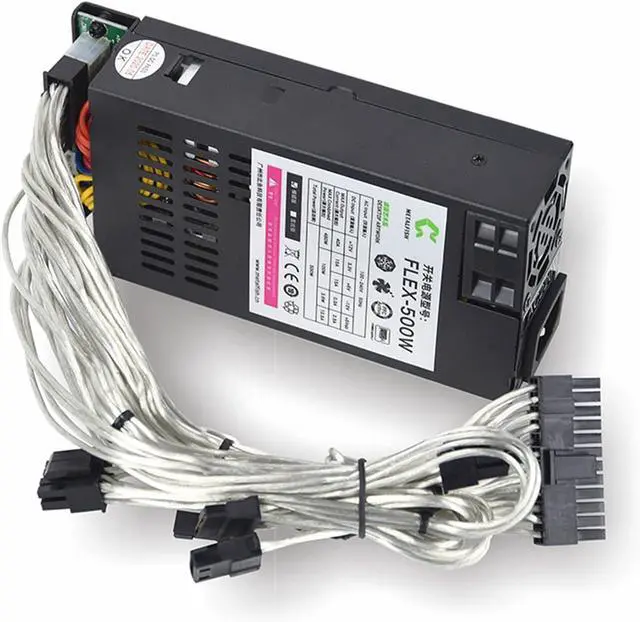 Alt view image 3 of 6 - 500W Modular Power Supply Small 1U Computer PSU Flex-ATX 500W for ITX PC Active PFC for POS AIO