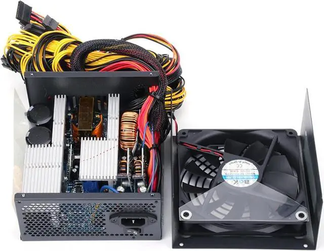 Alt view image 5 of 7 - Mining Power Supply 2000W 2400W 2600W BTC ETH Bitcoin Miner PSU Source 110V-240V ATX 95% Efficiency Support 8 Graphics Cards(160V-240V 2400W)
