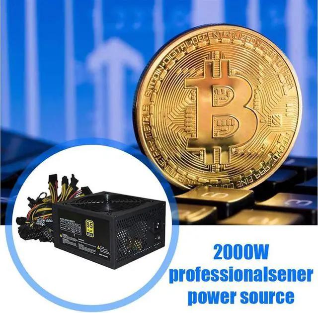 Alt view image 3 of 7 - Mining rig 2000W Power Supply 180-260V ATX Mining Ethereum 95% Efficiency for S9 S7 L3 8GPU Cards Support Max to 2000W
