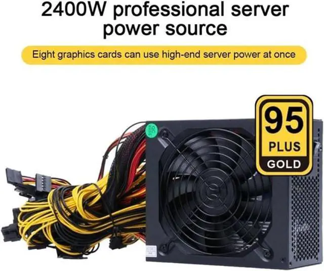Alt view image 2 of 7 - 2000/2400/2600W 180-240V ATX BTC Miner Power Supply 95% Efficiency Ethereum ETH S9 S7 L3 Max Support 8 GPU Cards for Mining rig(2000W to 2400W)