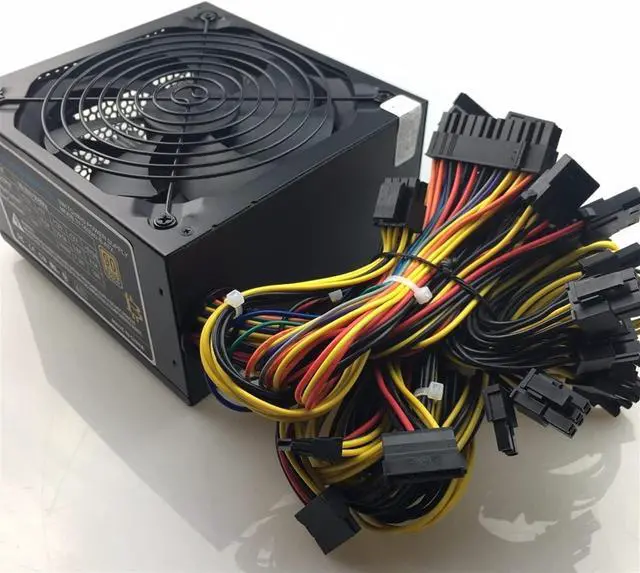 Alt view image 2 of 7 - XMKT 1600W PC Power Supply ATX 12V 1.3 PSU for Bitcoin Miner RX470 RX 480 RX 570 1600W Mining rig ATX Mining Machine