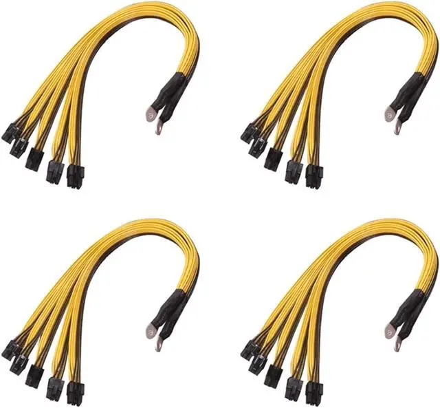 Main image of KDEGK 4Pcs 6Pin Connector Sever Power Supply Cable PCIe Express for P3 S7 S9 S11 Bitmain Miner Machine Support Miner PSU Cable
