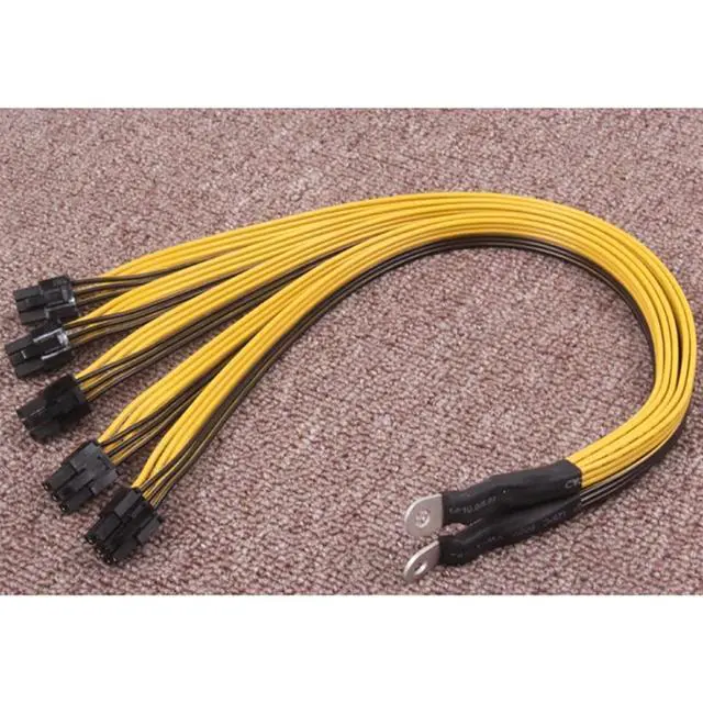 Alt view image 2 of 6 - KDEGK 4Pcs 6Pin Connector Sever Power Supply Cable PCIe Express for P3 S7 S9 S11 Bitmain Miner Machine Support Miner PSU Cable