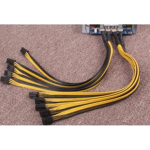 Alt view image 3 of 6 - KDEGK 4Pcs 6Pin Connector Sever Power Supply Cable PCIe Express for P3 S7 S9 S11 Bitmain Miner Machine Support Miner PSU Cable