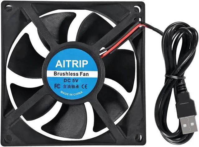 Alt view image 2 of 7 - AITRIP 2PCS 80mm USB Fan 5V Brushless 8025 80x25mm for Cooling DIY PC Computer Case 3D Printer CPU Coolers Radiators