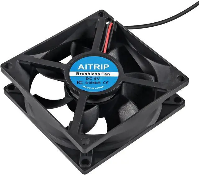 Alt view image 4 of 7 - AITRIP 2PCS 80mm USB Fan 5V Brushless 8025 80x25mm for Cooling DIY PC Computer Case 3D Printer CPU Coolers Radiators