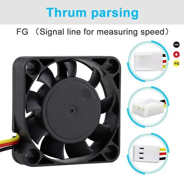 Alt view image 3 of 7 - Wathai 40mm x 10mm DC Brushless Fan 12V 3Pin Cooling for 3D Printing, PC Computer Case, CPU Replacement, Graphics Card, Raspberry PI
