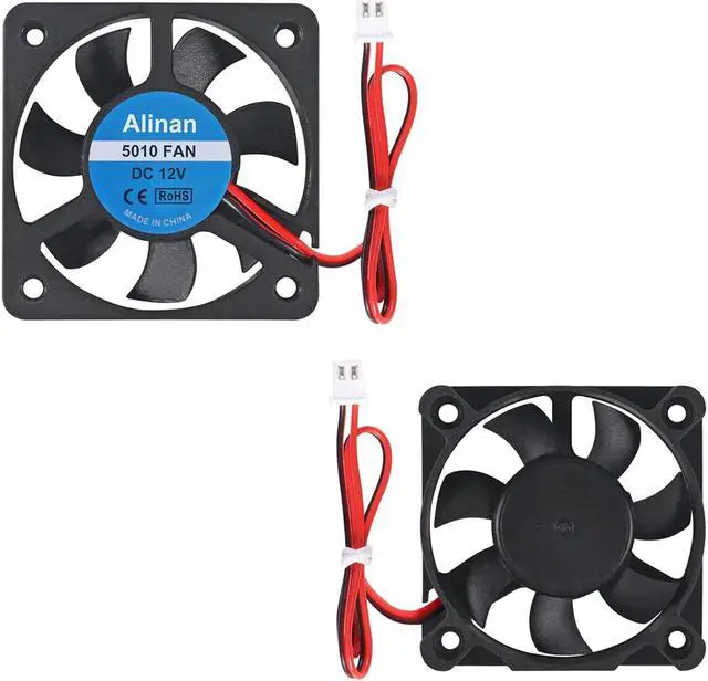 Alt view image 7 of 7 - 6pcs 5010 12V Sleeve Bearing Cooling Fan 50mm Silent Cooling DC 12V 0.08A Silent Quiet DC Brushless Cooling Fan 3D Printer Cooling Fan with 2Pin Wire