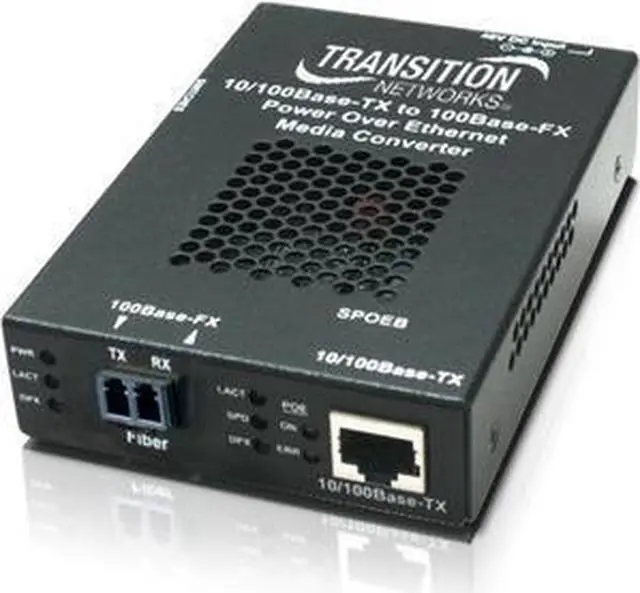 Alt view image 10 of 14 - Transition Networks Stand-alone Fast Ethernet PoE Media Converter