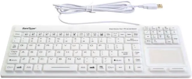 Alt view image 3 of 4 - Wetkeys Sanitype Touchpad Plus Hygienic Medical Keyboard (USB) (White)