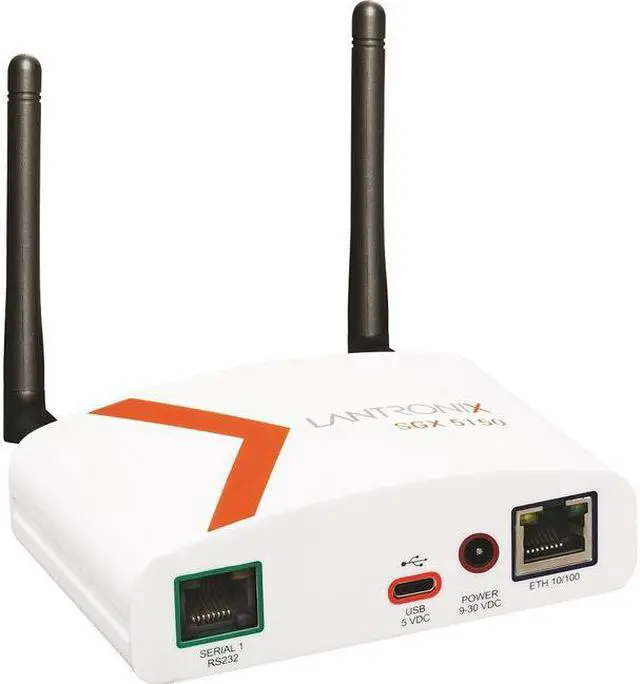 Alt view image 6 of 10 - LANTRONIX SGX 5150 IoT Device Gateway, Wireless 802.11a/b/g/n/ac, 1xRS232 (RJ45), USB, 10/100 Ethernet, US