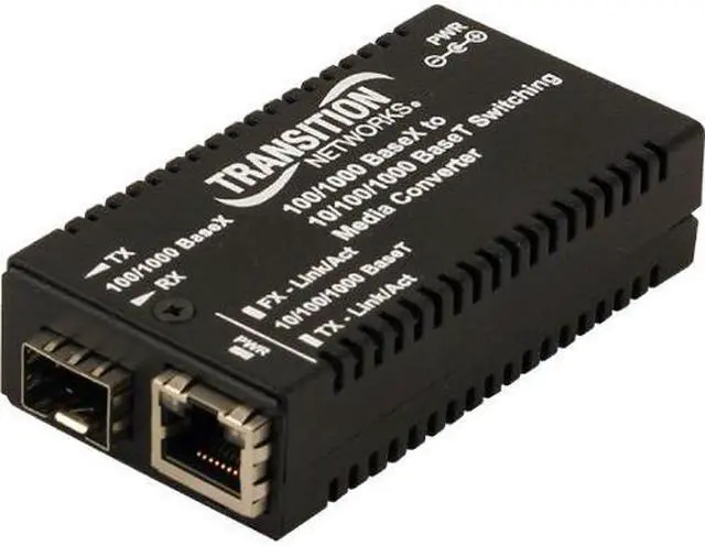 Alt view image 3 of 14 - Transition Networks M/GE-PSW-SFP-01-NA Mini 10/100/1000 Bridging Media Converter
