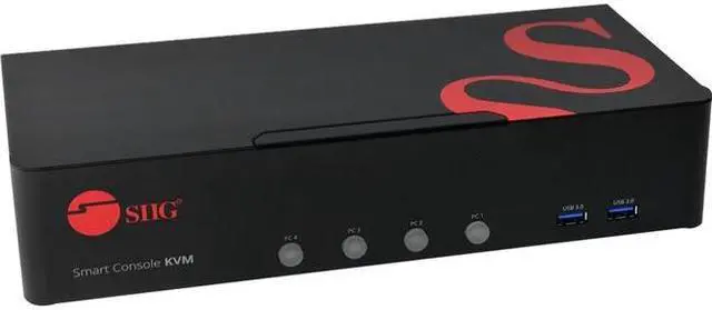 Alt view image 12 of 13 - SIIG 4-Port DVI Dual-Link Smart Console KVM Switch with USB 3.0 and Multimedia Ports