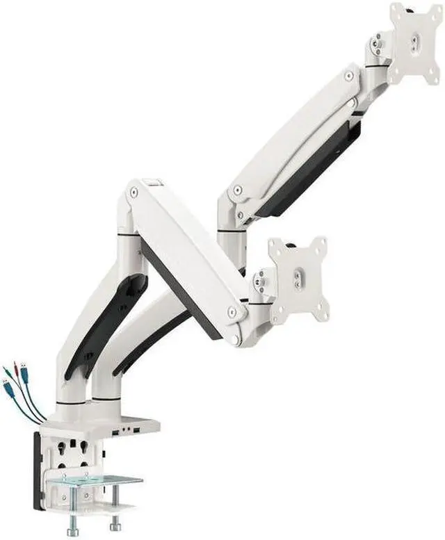 Alt view image 18 of 20 - Siig Dual Monitor Aluminum Heavy Duty Desk Mount With Usb And Audio Ports- 17" to 35", VESA 75x75, 100x100, Quick Access USB 3.0 & Audio Port