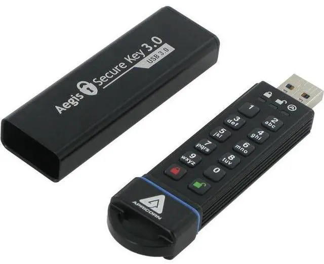 Alt view image 7 of 16 - Apricorn 16GB Aegis Secure Key USB 3.0 Flash Drive - 16 GB - USB 3.0 - 195 MB/s Read Speed - 162 MB/s Write Speed - 256-bit AES  ASK3-16GB