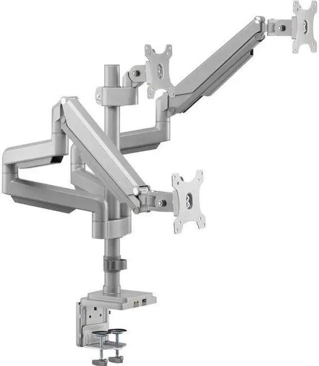 Alt view image 8 of 15 - Tripp Lite Triple-Display Flex-Arm Desktop Clamp for 17" to 30" Flat-Screen Displays - USB and Audio Ports, Aluminum, DDR1730TAL
