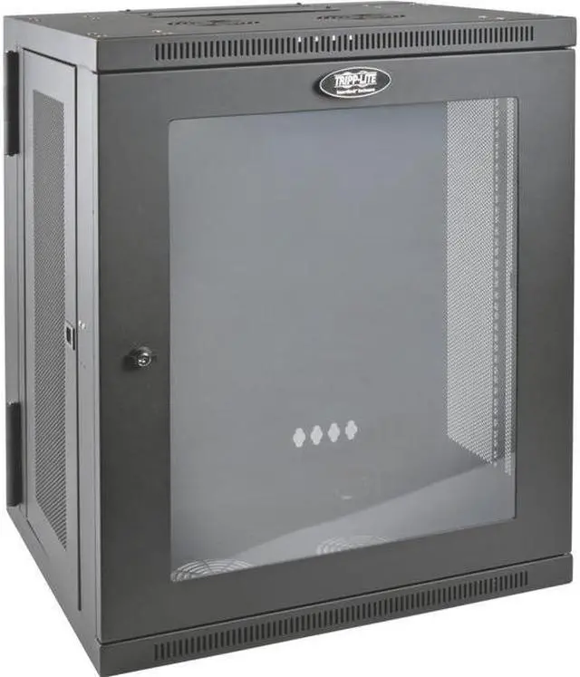 Alt view image 5 of 11 - Tripp Lite SRW15USG SmartRack 15U Low-Profile Switch-Depth WallMount Rack Enclosure Cabinet
