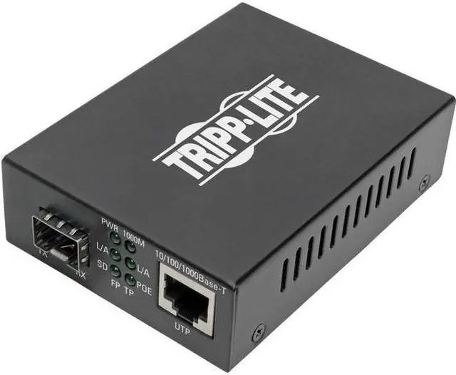 Alt view image 8 of 17 - Tripp Lite Gigabit SFP Fiber to Ethernet Media Converter, POE+ - 10/100/1000 Mbps