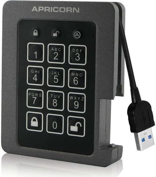 Alt view image 11 of 15 - Apricorn Aegis Padlock ASSD-3PL256-1TBF 1 TB Solid State Drive - 2.5" Internal - Black - TAA Compliant - USB 3.1 - 300 MB/s Maximum Read Transfer Rate - 256-bit Encryption Standard