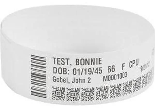 Alt view image 3 of 3 - Zebra 10006995-2K 1" x 11" Z-Band Direct Wristband (Blue) Labels - 1 Case (6 Rolls)