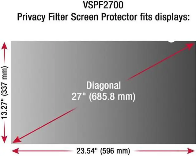 Alt view image 6 of 14 - ViewSonic VSPF2700 Privacy Filter Screen Protector, Black, Support 27 Inch Monitor