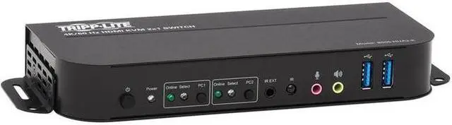 Alt view image 16 of 19 - TRIPP LITE B005-HUA2-K 2-Port HDMI/USB KVM Switch - 4K 60 Hz, HDR, HDCP 2.2, IR, USB Sharing, USB 3.0 Cables