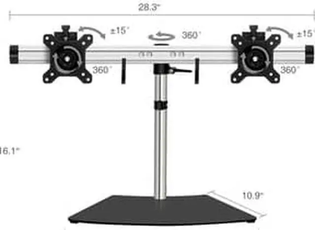Alt view image 11 of 15 - Siig Easy-Adjust Dual Monitor Desk Stand - 13" To 27"
