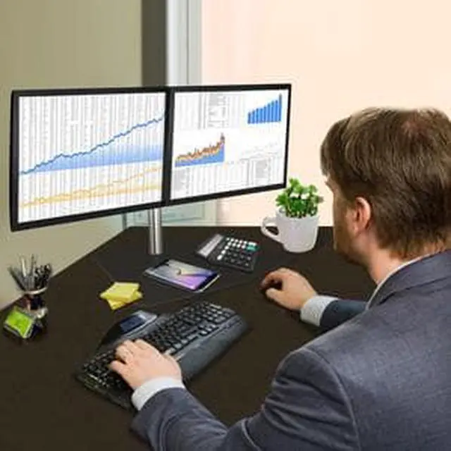 Alt view image 13 of 15 - Siig Easy-Adjust Dual Monitor Desk Stand - 13" To 27"