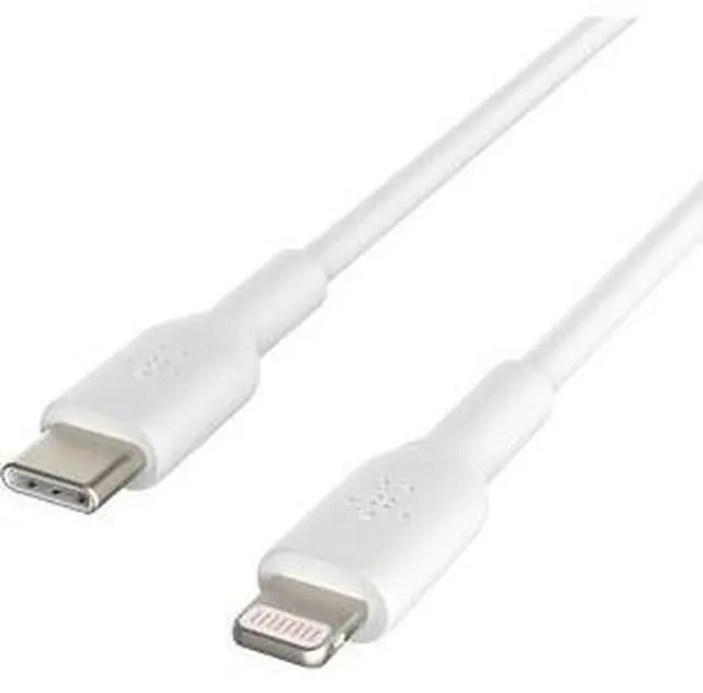 Alt view image 18 of 20 - BELKIN CAA003bt1MWH White BOOST CHARGE USB-C Cable with Lightning Connector
