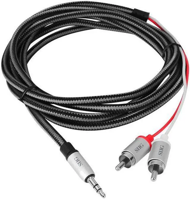 Alt view image 13 of 13 - SIIG CB-AU0F12-S1 6.56 ft. Woven Fab RCA Stereo Cable Male to Male