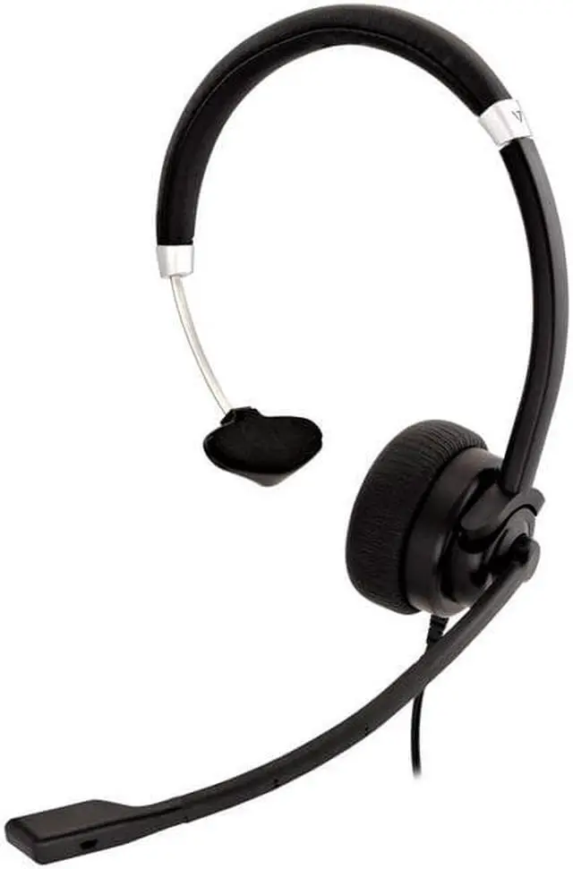 Alt view image 6 of 12 - V7 Deluxe USB Mono Headset with Boom Mic HU411