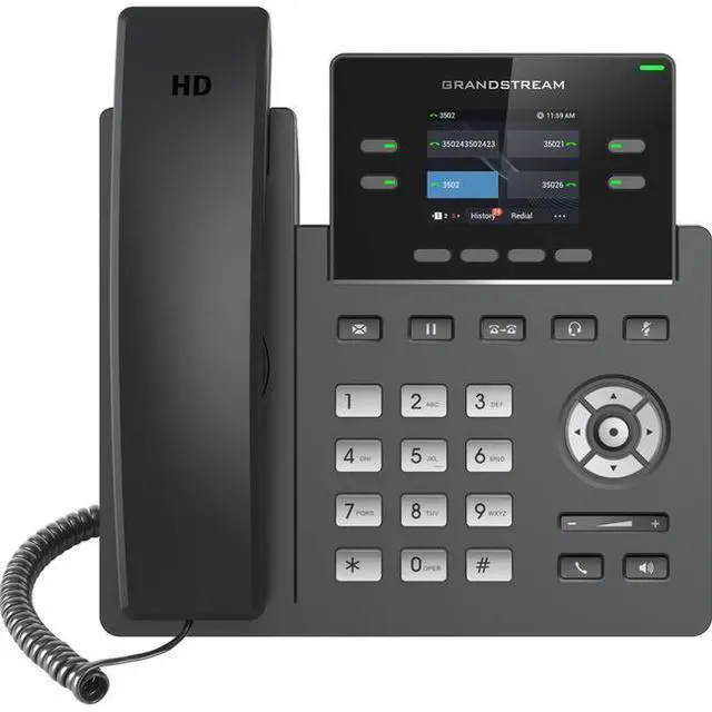 Alt view image 5 of 5 - Grandstream Grp2612 Ip Phone - Corded - Corded - Wall Mountable Desktop