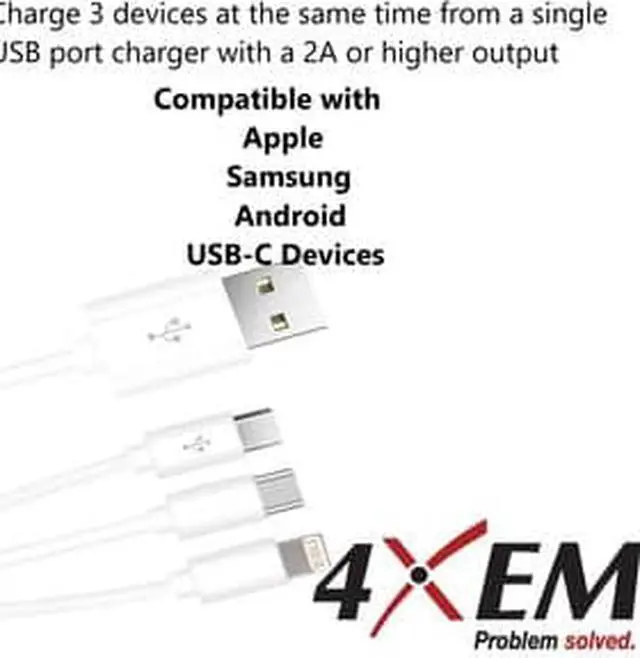 Alt view image 11 of 11 - 4Xem Usb To Lightning Micro Usb And Usb Type C Cable For Iphone/Ipod/Ipad/Galaxy