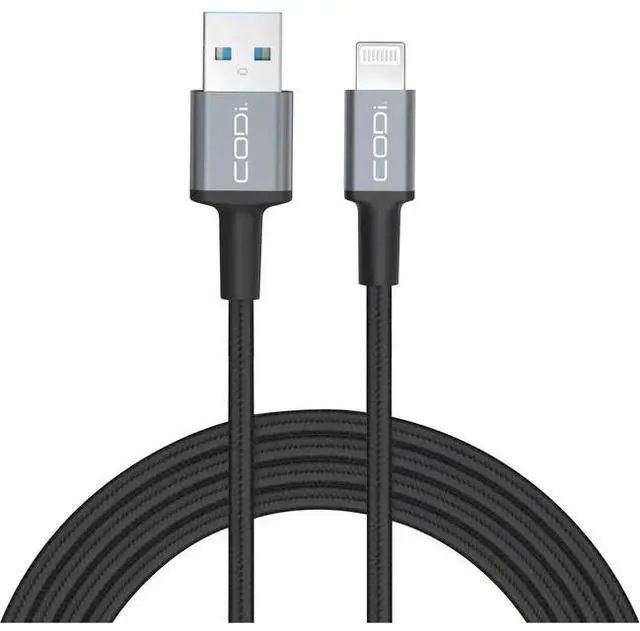Alt view image 4 of 5 - Codi 6' Braided Nylon USB-A to MFI Lightning Charge & Sync Cable A01070