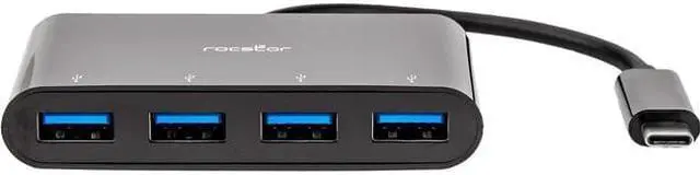 Alt view image 8 of 9 - Rocstor Slim Portable 4 Port USB C Hub Y10A228B2