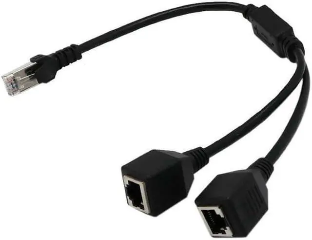 Alt view image 2 of 5 - 4XEM 2-to-1 RJ45 Splitter Cable Adapter F/M- CAT5E 4XCAT5ESPLITTER