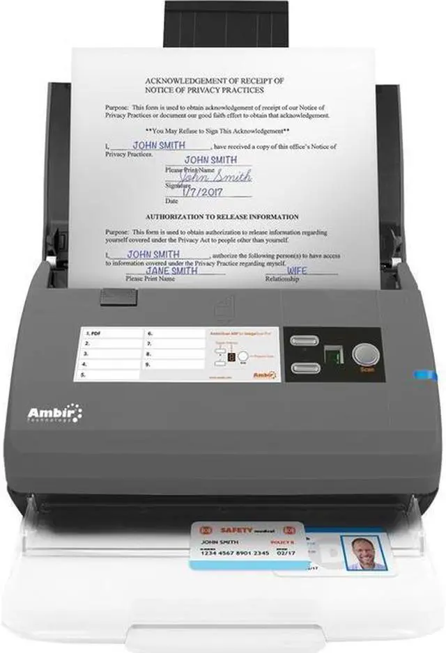 Alt view image 9 of 10 - Ambir ImageScan Pro 830ix Sheetfed Scanner - 600 dpi Optical