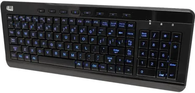 Main image of Adesso AKB-120EB - SlimTouch 120 3-Color Illuminated Compact Multimedia Keyboard