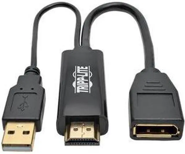 Alt view image 15 of 19 - Tripp Lite HDMI to DisplayPort Active Converter 4Kx2K w/ USB Power M/F 6in 6" - DisplayPort/HDMI/USB for Audio/Video Device, Monitor, Blu-ray Player, Projector - 6" - 1 x DisplayPort Female Digital Au