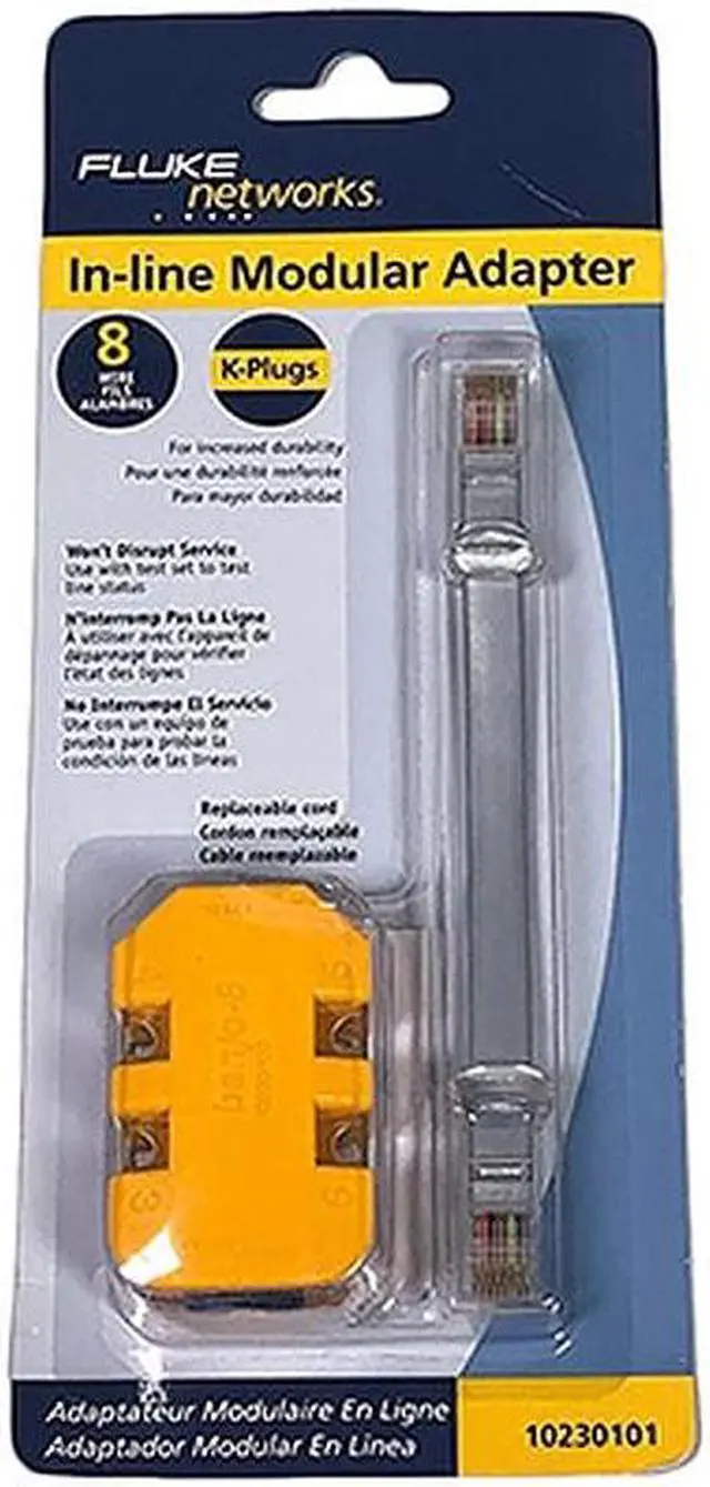 Alt view image 7 of 7 - Fluke Networks 10230101 8-Wire In-line Modular Adapter with K-Plug