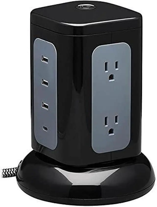 Alt view image 16 of 16 - Tripp Lite Surge Protector Tower 6-Outlet 3x USB-A 1x USB C Black TLP606UCTOWER