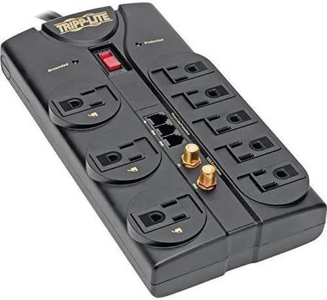 Alt view image 12 of 12 - Tripp Lite Tlp808Teltv 8-Outlet Surge Suppressor ,Telephone, Modem, Fax & Coaxial Protection