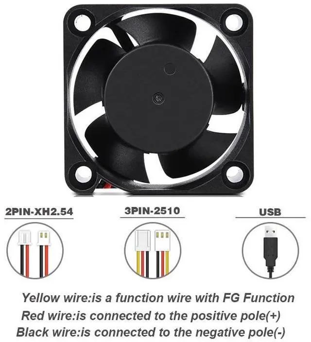 Alt view image 3 of 7 - 2 Pieces Ball 40mm Cooling Fan 40x40x20mm Cooler 24V 12V 5V 4020 Computer Case Cooling Fan 2PIN 3PIN Heatsink Fan 3D Printer Fan Blade Color: 5V Hydraulic