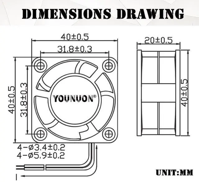 Alt view image 5 of 7 - 2 Pieces Ball 40mm Cooling Fan 40x40x20mm Cooler 24V 12V 5V 4020 Computer Case Cooling Fan 2PIN 3PIN Heatsink Fan 3D Printer Fan Blade Color: 5V Hydraulic