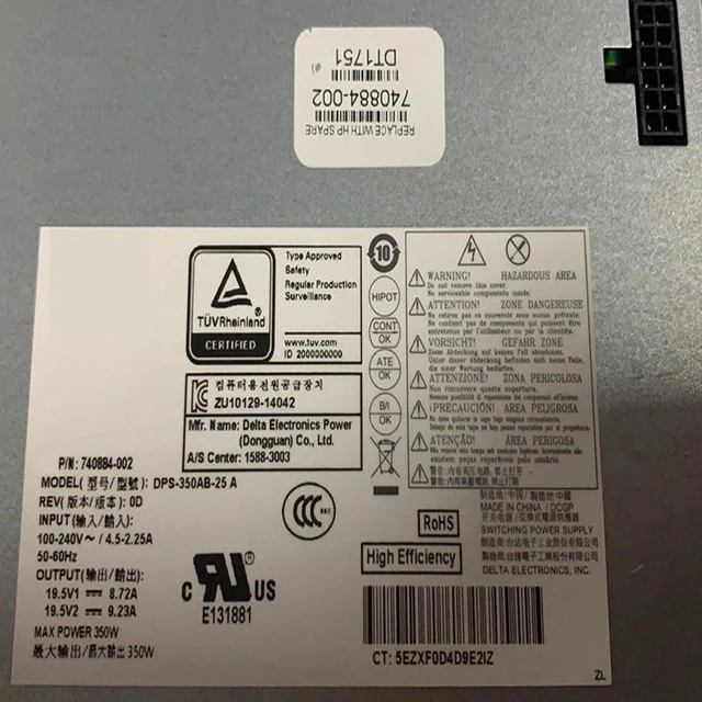 Main image of KHACHIMO 23-s010 23-s505 350W Switching Power Supply DPS-350AB-25 A 740884-002 740884-001 DPS-350AB-25A