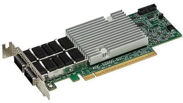 Main image of AOC-S200G-B2C 200Gb Ethernet Controller Card Low-Profile Dual QSFP112 Connectors Powered By Broadcom BCM57608 2x200GbE Controller PCIe Gen 5.0 X16