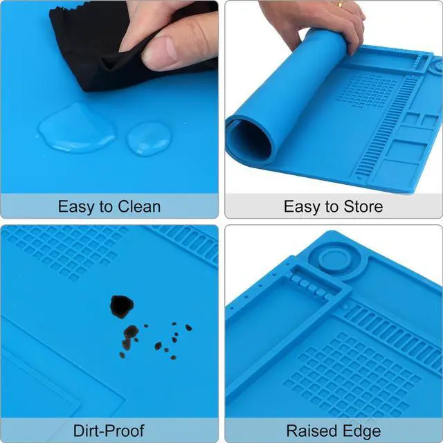 Alt view image 7 of 7 - Silicone Soldering Mat Electronics Mat, Solder Pad Heat Resistant 932°F, Magnetic Work Mat Silicone Repair Mat for Soldering, Computer, Laptop, Cell Phone, RC, Watch, Gun, Size 17.7" x 11.8"