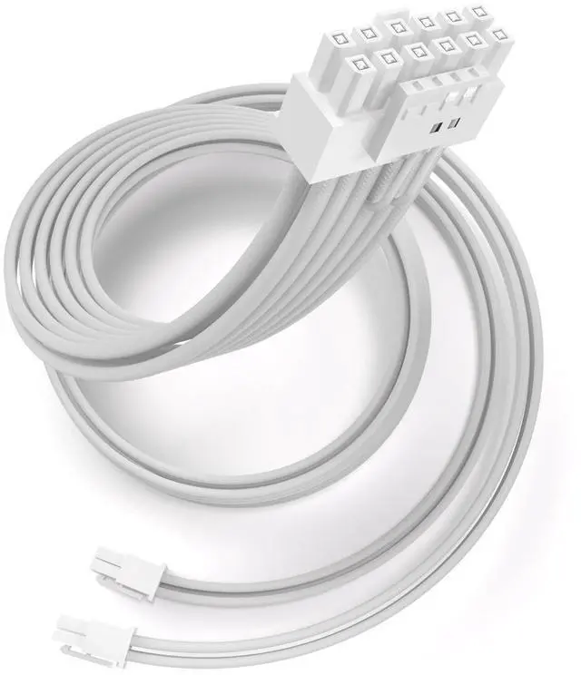 Main image of Vszerda Corsair 12vhpwr Cable,12+4 Pin to Dual 8 Pin PSU Cables 600W PCIE 5.0 - Male to Male for RTX 4090Ti 4080 4080Ti 3090Ti GPU Compatible with Type-4 Power Supply,Nylon Sleeving White